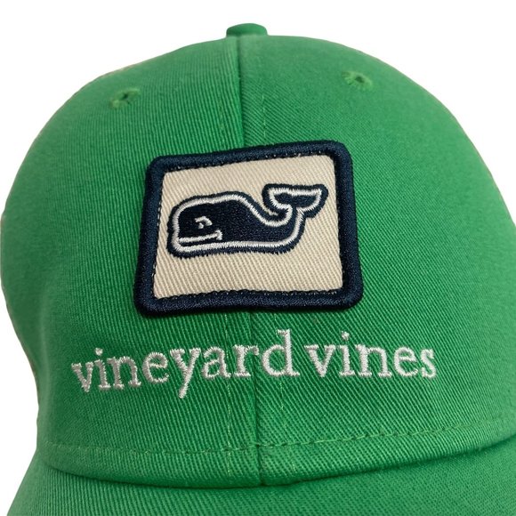 Vineyard Vines Strapback Hat Green w Mesh Adjustable Trucker Cap - Picture 2 of 9